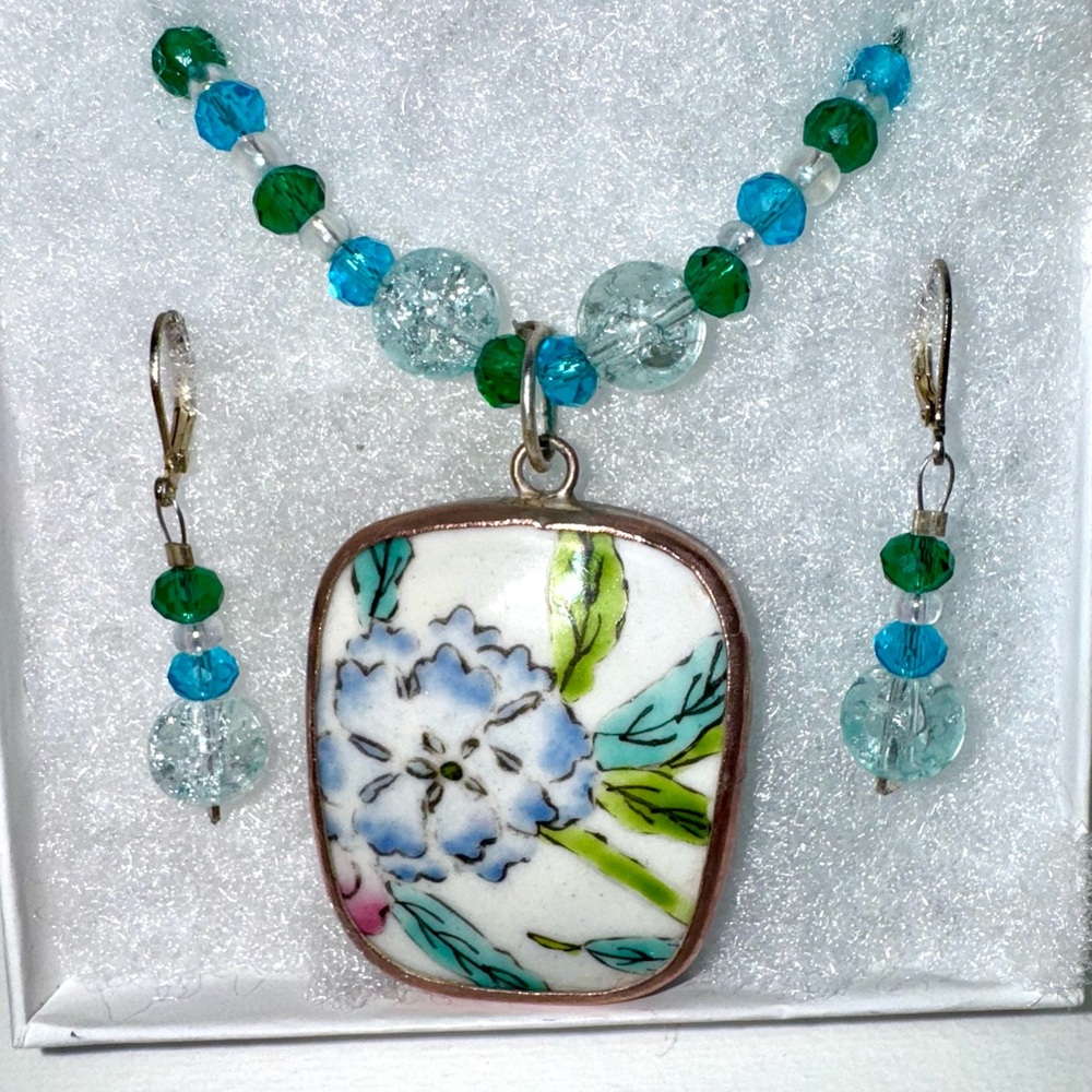 Large piece of antique Asian porcelain Necklace set. SALE PRICE!